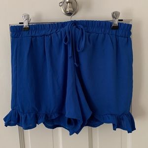 Cobalt blue flowy shorts